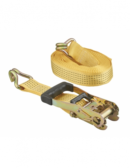 Cinghia di serraggio 8 m con cricchetto e ganci JJ, gialla, 50 mm – THIRARD