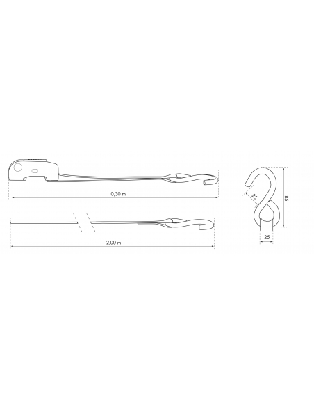 Vista aggiuntiva 1 di Set di 2 cinghie 2 m con cricchetto e gancio a S, mimetiche, 25 mm – THIRARD