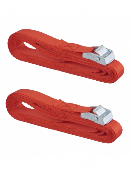 Set di 2 cinghie di tensione, 5m con fibbia autobloccante, rosso - THIRARD