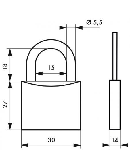 Lucchetto Happy Lock, acciaio, interno, arco in acciaio, 30mm, viola, 3 chiavi - THIRARD