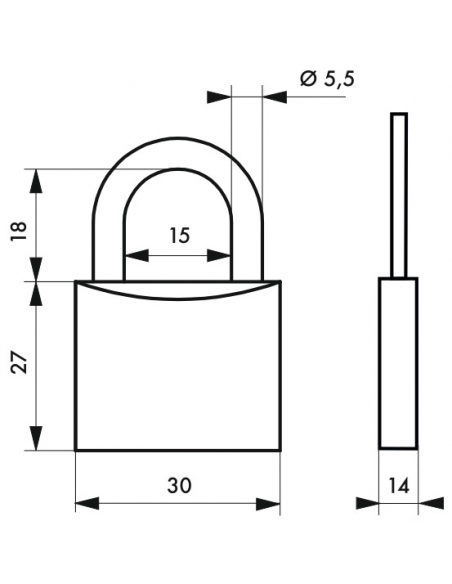 Lucchetto segno zodiacale Leone, acciaio, interno, arco in acciaio, 30mm, 3 chiavi - THIRARD