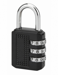 Lucchetto Codice Compact 03, bagaglio, 3 cifre, arco in acciaio, 31 mm, nero – THIRARD