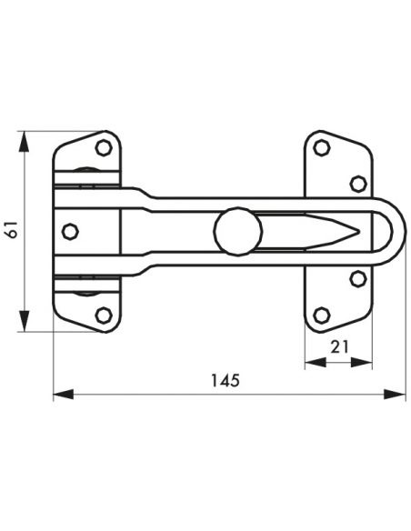 Vista aggiuntiva 1 di Limitatore di apertura di sicurezza per porta d'ingresso, 145 mm, nichelato – THIRARD