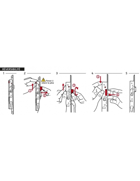 Serratura da incasso per porta interna, asse 80mm, piastra tonda, nichelato - THIRARD