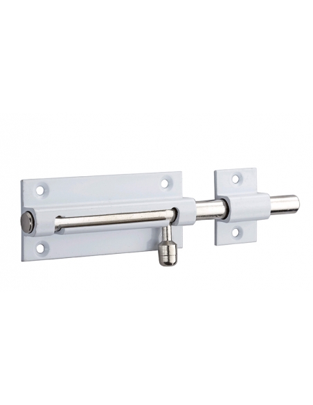 Chiusura a chiavistello per porta, ottone bianco lucido, scrocco Ø 8 mm, 70 x 30 mm – THIRARD
