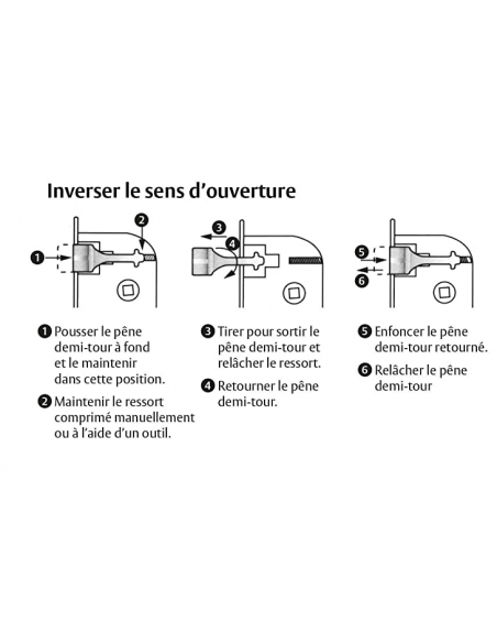 Serratura da incasso per porte interne, asse 70mm, piastra tonda, nero - THIRARD