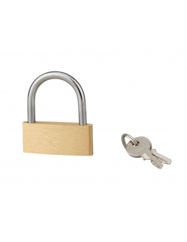 Lucchetto BASIC con chiave, base 45 mm, arco in acciaio, 2 chiavi – SERRUPRIX
