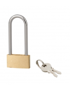 Lucchetto ECO in ottone 30 mm con arco alto 44 mm in acciaio, 2 chiavi – SERRUPRIX