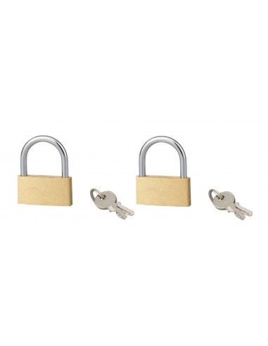 Set di 2 lucchetti BASIC 40 mm in acciaio, chiave uguale, 2 chiavi per lucchetto – SERRUPRIX