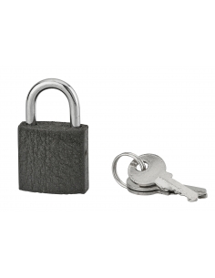 Lucchetto ACERA grigio con chiave, base 25 mm, arco in acciaio temprato, 3 chiavi – SERRUPRIX