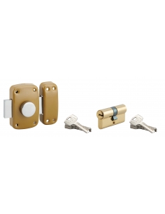 Set di serrature 9059 con pomolo, cilindro Ø23 x 45 mm, + cilindro 30 x 30 mm, con chiave uguale, 8 chiavi reversibili - SERR...