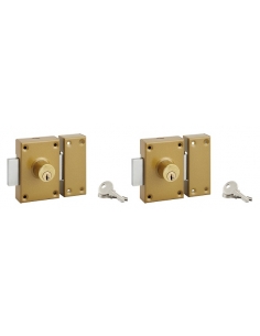 Set di 2 serrature a pomolo, cilindro Ø 25 x 40 mm, apribile, 3 chiavi per serratura – SERRUPRIX