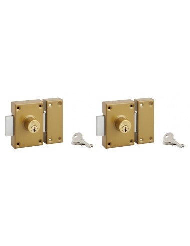 Set di 2 serrature a pomolo, cilindro Ø 25 x 40 mm, apribile, 3 chiavi per serratura – SERRUPRIX