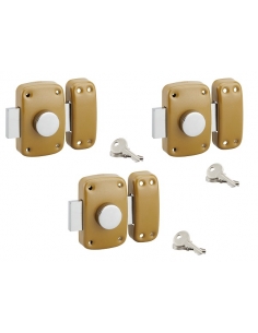 Set di 3 serrature a pomolo 9014, cilindro Ø 23 x 40 mm, con chiave uguale, 3 chiavi per serratura – SERRUPRIX