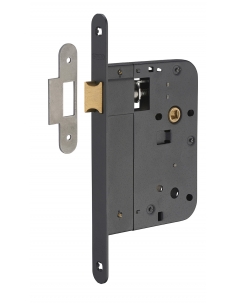 Serratura da incasso con scrocco, asse 80 mm, frontale nero – THIRARD