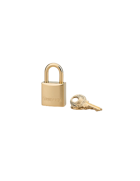 Lucchetto a chiave deluxe, ottone, interno, arco in ottone, 20 mm, oro, 2 chiavi – THIRARD