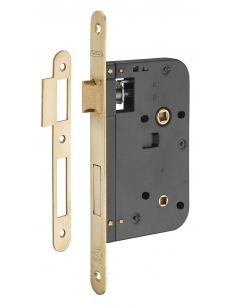 Serratura da incasso per WC, asse 60 mm, frontale in ottone satinato – THIRARD