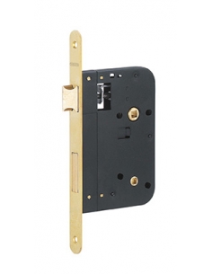 Serratura da incasso per WC, asse 70 mm, frontale in ottone satinato – THIRARD