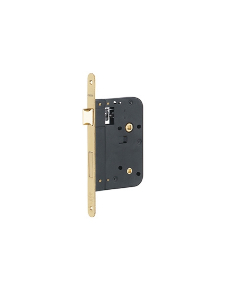 Serratura da incasso per WC, asse 70 mm, frontale in ottone lucido verniciato – THIRARD