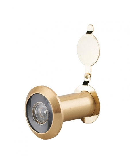 Spioncino ottico 200° in ottone, ignifugo, con coperchio otturatore - THIRARD