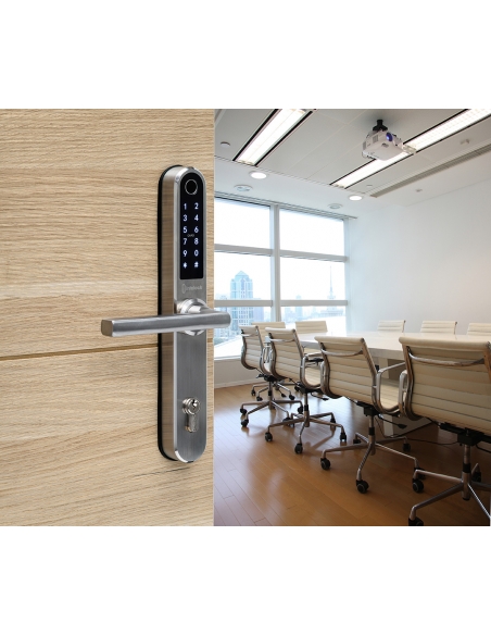 Maniglia Elettronica Smart Lock Multi - Interasse 70mm Finitura Argento - INTELOCK