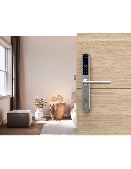 Maniglia Elettronica Smart Lock Multi - Interasse 70mm Finitura Argento - INTELOCK