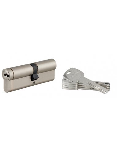 Cilindro europeo Transit 1 45 x 55 mm, nichelato, funzione emergenza, 5 chiavi – THIRARD