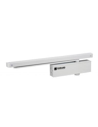 Chiudiporta spingiporta automatico idraulico, portata 60kg, Design Forza 3, bianco, antivandalismo, certificazione antincendio