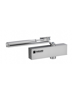 Chiudiporta spingiporta automatico idraulico, portata 60kg, Forza 3, argento, reversibile braccio standard, certificazione