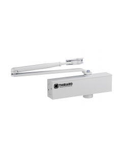 Chiudiporta spingiporta automatico idraulico, portata 60kg, Forza 3, bianco, reversibile braccio standard, certificazione