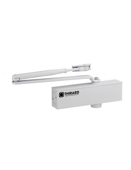 Chiudiporta spingiporta automatico idraulico, portata 60kg, Forza 3, bianco, reversibile braccio standard, certificazione