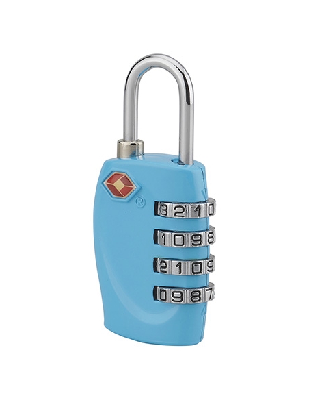 Vista aggiuntiva 1 di Lucchetto TSA 30 mm a combinazione di 4 cifre, arco in acciaio nichelato – THIRARD