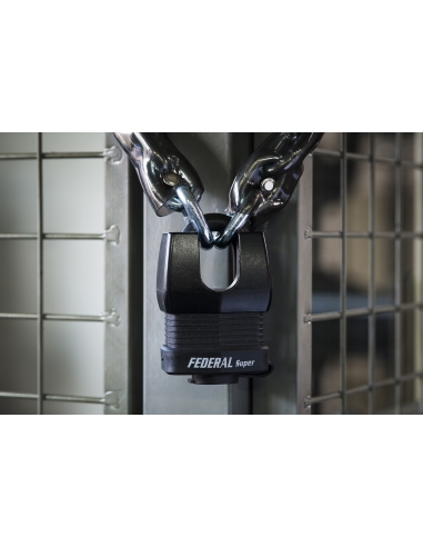 Vista aggiuntiva 1 di Lucchetto FEDERAL LOCK DOCKER 55 mm in acciaio cementato, alta sicurezza, 2 chiavi – THIRARD