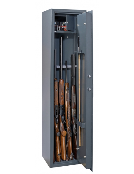 Armadietto per armi Cardiff, serratura a codice elettronico, 4 catenacci, capacità di 5 fucili - THIRARD