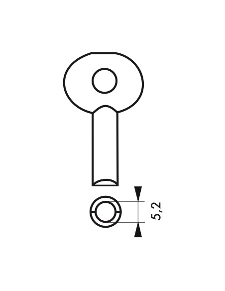 Chiave per Lucchetto mezzaluna, semicerchio, contatori, quadri elettrici, VVF, pompieri, manutenzione - THIRARD