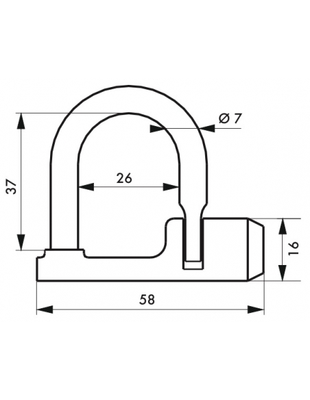Vista aggiuntiva 1 di Lucchetto 329 con tallone dritto, arco in acciaio, chiave triangolare 5 mm – THIRARD