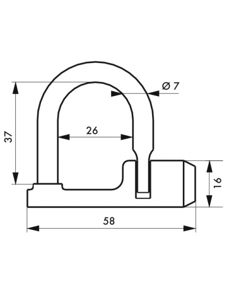 Vista aggiuntiva 1 di Lucchetto 329 C con tallone dritto, arco in ottone, chiave triangolare 5 mm – THIRARD