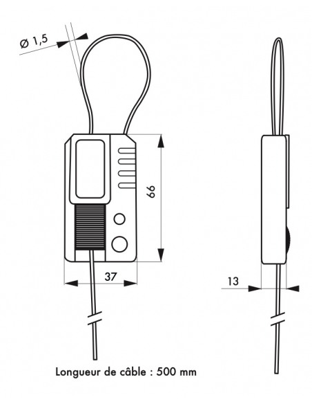 Cavo di blocco in acciaio Mini Ø1,5mm X 0,5m, lucchettabile, Lockout Tagout LOTO - THIRARD