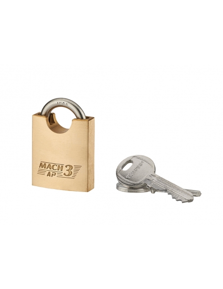 Lucchetto MACH 3 40 mm, arco alto inox Ø 6 mm, anticorrosione, 3 chiavi – THIRARD