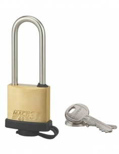 Lucchetto MACH 3 40 mm con arco semialto inox e rivestimento PVC, 3 chiavi – THIRARD