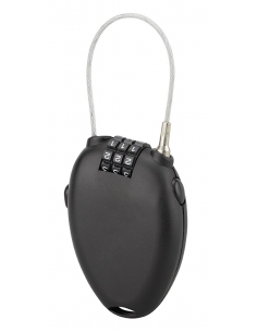 Lucchetto antifurto con cavo retraibile Zipper, cavo 0,55 m, 3 cifre, nero - THIRARD