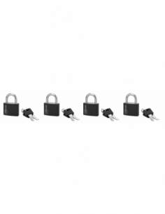 Set di 4 lucchetti MAXIUM COLOR 40 mm in alluminio, arco temprato, 8 chiavi – THIRARD