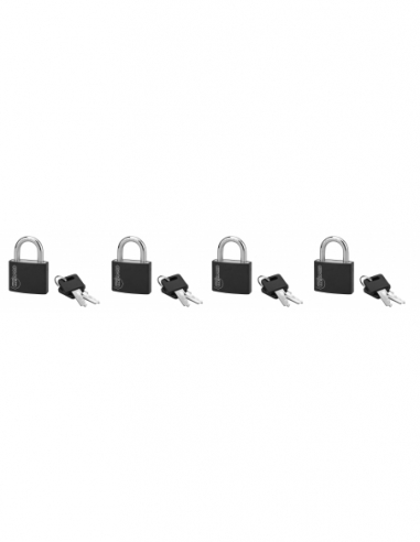 Set di 4 lucchetti MAXIUM COLOR 40 mm in alluminio, arco temprato, 8 chiavi – THIRARD