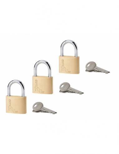 Set di 3 lucchetti TYPE 1+ 40 mm a chiave uguale, 6 chiavi – THIRARD