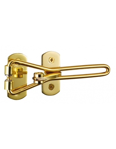 Limitatore di apertura di sicurezza per porta d’ingresso, gancio in acciaio, finitura dorata – THIRARD