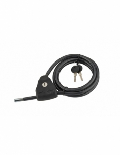 Cavo antifurto TWISTY Ø 10 mm, lunghezza 1,8 m, acciaio rivestito in PVC, 2 chiavi – THIRARD