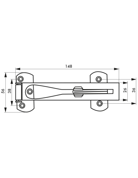 Vista aggiuntiva 1 di Limitatore di apertura di sicurezza per porta d’ingresso, acciaio cromato – THIRARD