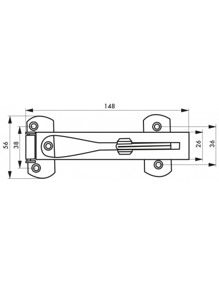 Vista aggiuntiva 2 di Limitatore di apertura di sicurezza per porta d’ingresso, acciaio inox satinato – THIRARD