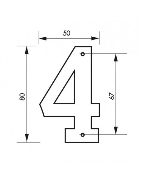 Numero "4" nero H 80 mm da avvitare – THIRARD