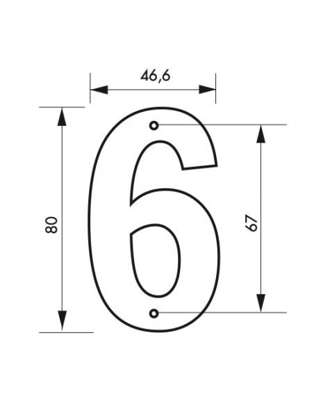 Vista aggiuntiva 1 di Numero 6" nero H 80 mm da avvitare – THIRARD